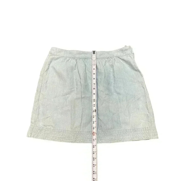 Ann Taylor LOFT Linen Denim Blend‎ Skirt Womens Size 10 Petite Blue Casual NWT - Picture 4 of 8